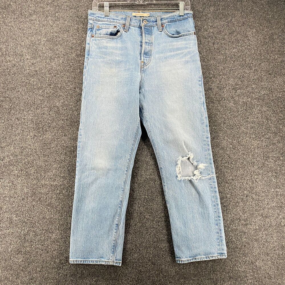 Levis Premium Jeans Womens 29 Blue Wedgie Straight High Rise Button Fly‎ Y2K